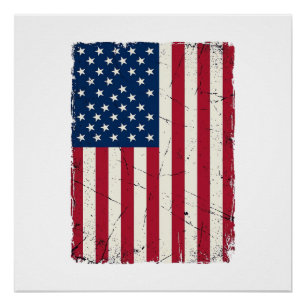 Poster Chemise vectorielle du drapeau américain en détres