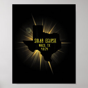 Poster Chemise Waco Tx Éclipse Solaire Totale