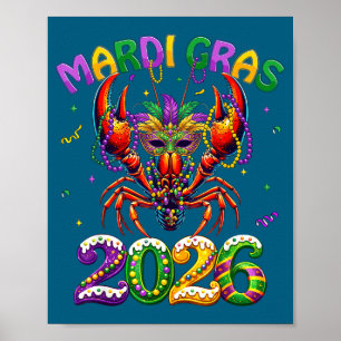 Poster Chemises Crawfish mardi gras 2026 enfants hommes f