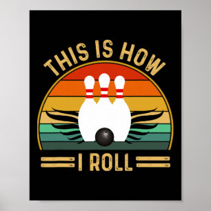 Poster Chemises de bowling vintage drôles pour femmes hom