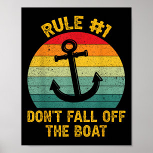 Poster Chemises de croisière drôles - Règle #1 Ne tombez 