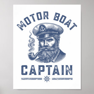 Poster Chemises de croisière pour hommes capitaine de bat