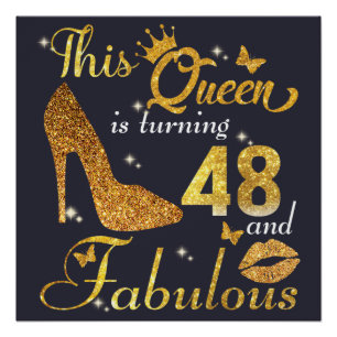 Poster Chemises De Fête Du 48E Anniversaire   48 Et Fabul