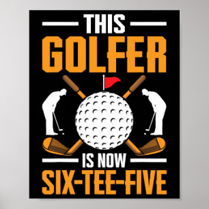 Poster Chemises De Golf Anniversaires Pour Hommes 65E Ans