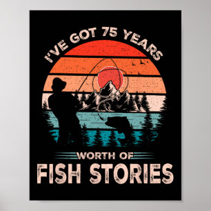 Poster Chemises de pêche pour hommes 75 ans 75e anniversa
