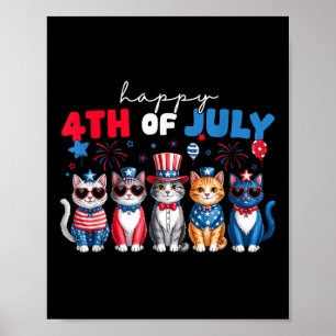 Poster Chemises drôles de chats fiers joyeux 4 juillet po