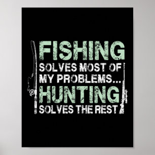 Poster Chemises drôles de pêche et de chasse pour hommes 