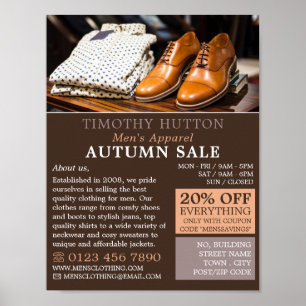 Poster Chemises et chaussures, Vêtements pour hommes Publ