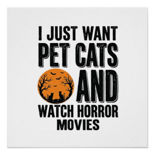 Poster Chemises Halloween Vintage Horreur pour Chats Dome