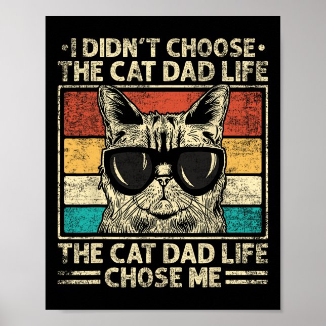 Poster Chemises Papa Chat Pour Hommes Drôle Chat Papa Fêt (Devant)