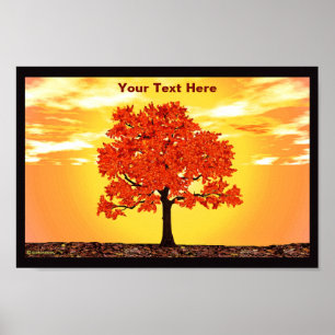 Poster Chêne coloré du matin