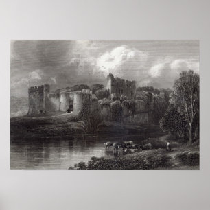 Poster Chepstow Castle, engraved by R. Hinshelwood