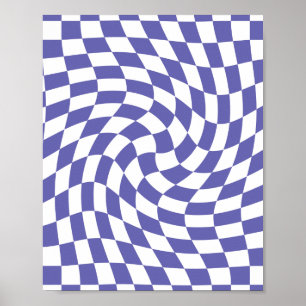 Poster Chèques déformés Psychédélique rétro