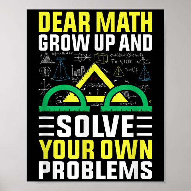 Poster Cher Math Augmente Et Résoudre Vos Propres Problèm (Devant)