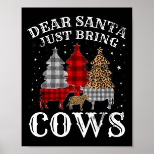 Poster Cher Père Noël Apporte juste des vaches Buffalo de