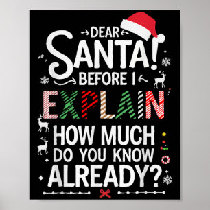 Poster Cher Père Noël Avant D'Expliquer Combien Connaisse