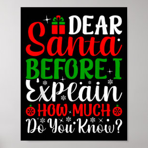 Poster Cher Père Noël Avant D'Expliquer Combien Connaisse