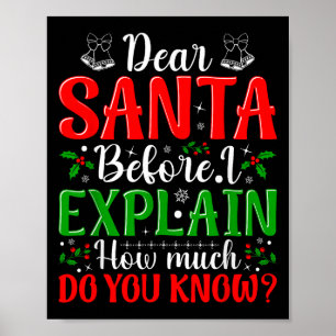 Poster Cher Père Noël Avant D'Expliquer Combien Connaisse