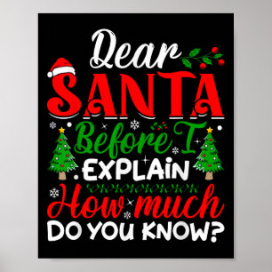 Poster Cher Père Noël Avant D'Expliquer Combien Connaisse