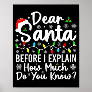 Poster Cher Père Noël avant que j'explique combien savez-
