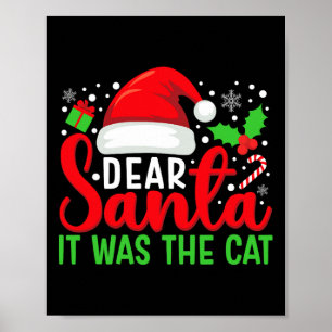 Poster Cher Père Noël C'Était La Famille Chat Matching Ch