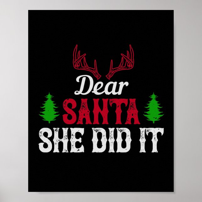 Poster Cher Père Noël, Elle L'A Fait (Devant)