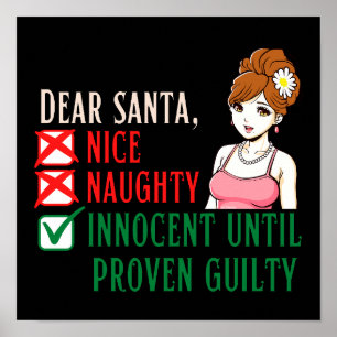 POSTER CHER PÈRE NOËL, INNOCENTE JUSQU'À CE QU'IL SOIT PR
