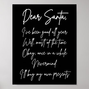 Poster Cher Père Noël, j'achèterai mes propres affaires F