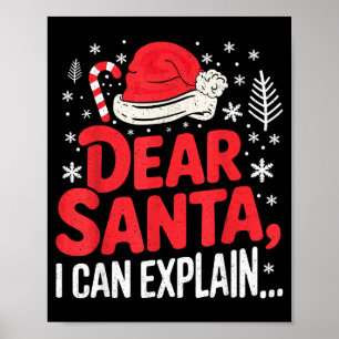 Poster Cher Père Noël je peux expliquer drôle chrétien