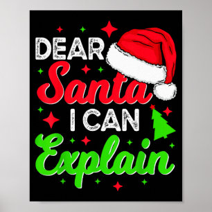 Poster Cher Père Noël, je peux expliquer drôle de blague