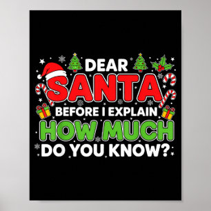 Poster Cher Père Noël, je peux expliquer drôle de Noël Ho