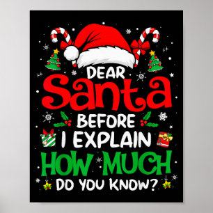 Poster Cher Père Noël Je peux expliquer drôle Noël Hommes