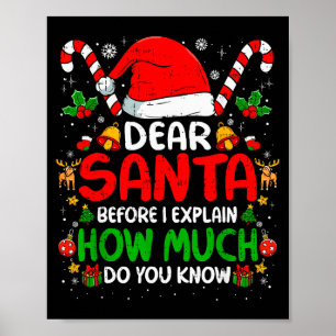 Poster Cher Père Noël, je peux expliquer drôles de chemis