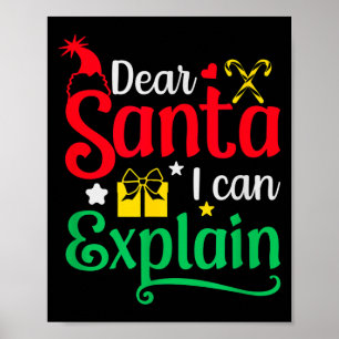 Poster Cher Père Noël je peux expliquer Funny Noël