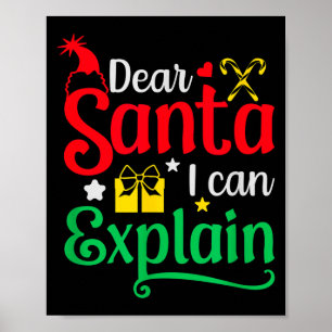 Poster Cher Père Noël je peux expliquer Funny Noël