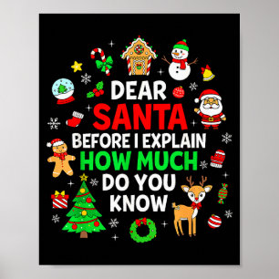 Poster Cher Père Noël Je peux expliquer Funny Noël Matchi