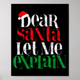 Poster Cher Père Noël Laissez-Moi Expliquer Drôle de Pyja