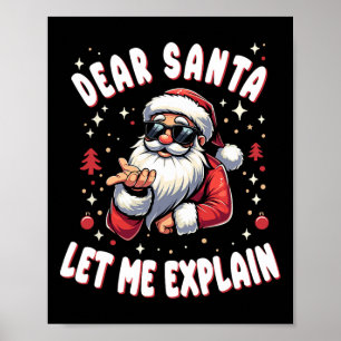 Poster Cher Père Noël Laissez-moi expliquer Noël Pajama F