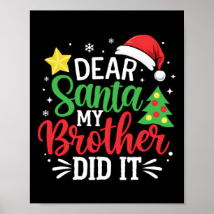 Poster Cher Père Noël Mon Frère L'A Fait Noël Ados de fam