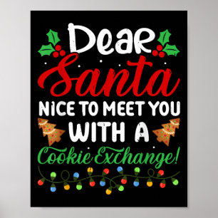 Poster Cher Père Noël Ravi De Vous Rencontrer Avec Un Éch
