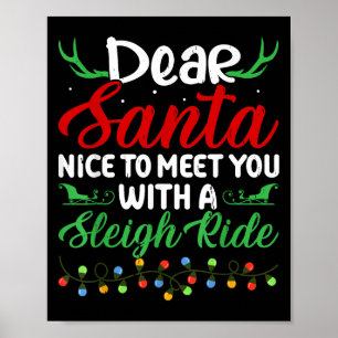 Poster Cher Père Noël Ravi De Vous Rencontrer Un Sleigh R