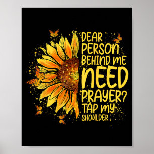 Poster Cher personne derrière besoin de prière tapez sur