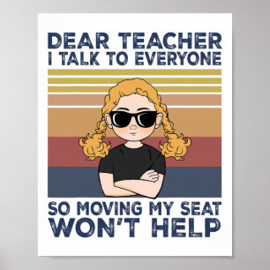 Poster Cher professeur, je parle à tout le monde donc cha