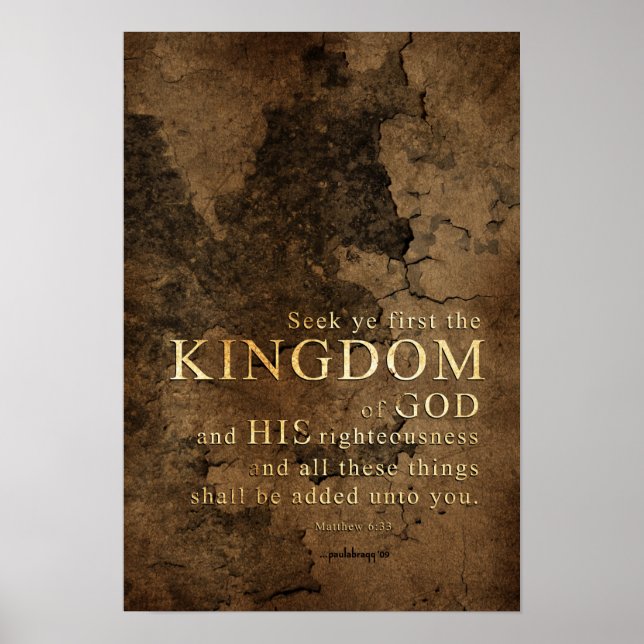 Poster Cherchez Ye First the Kingdom -Écriture : Matthieu (Devant)