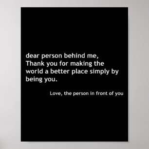 Poster Chère Personne Derrière Moi, Citation Aimante Stiv
