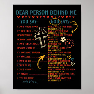 Poster Chère Personne Derrière Moi, Vous Dites Que Dieu D
