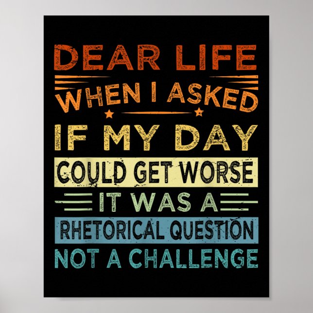 Poster Chère Vie - C'Était Une Question Rhétorique Et Non (Devant)