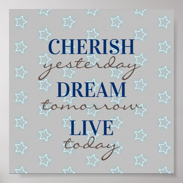 Poster Cherish hier Rêver demain Live aujourd'hui (Devant)