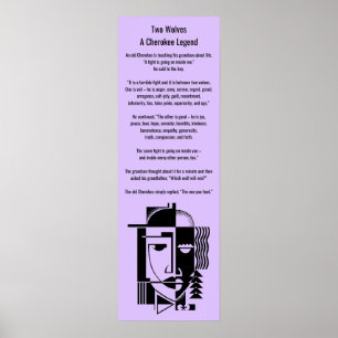 Poster Cherokee Légende Deux loups Celui que vous 