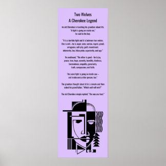 Poster Cherokee Légende Deux loups Celui que vous 